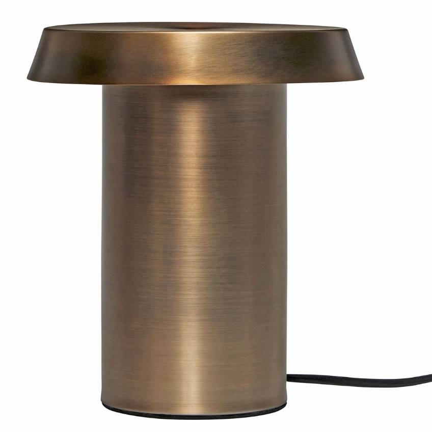 Mosazná kovová stolní LED lampa Hübsch Keen Hübsch