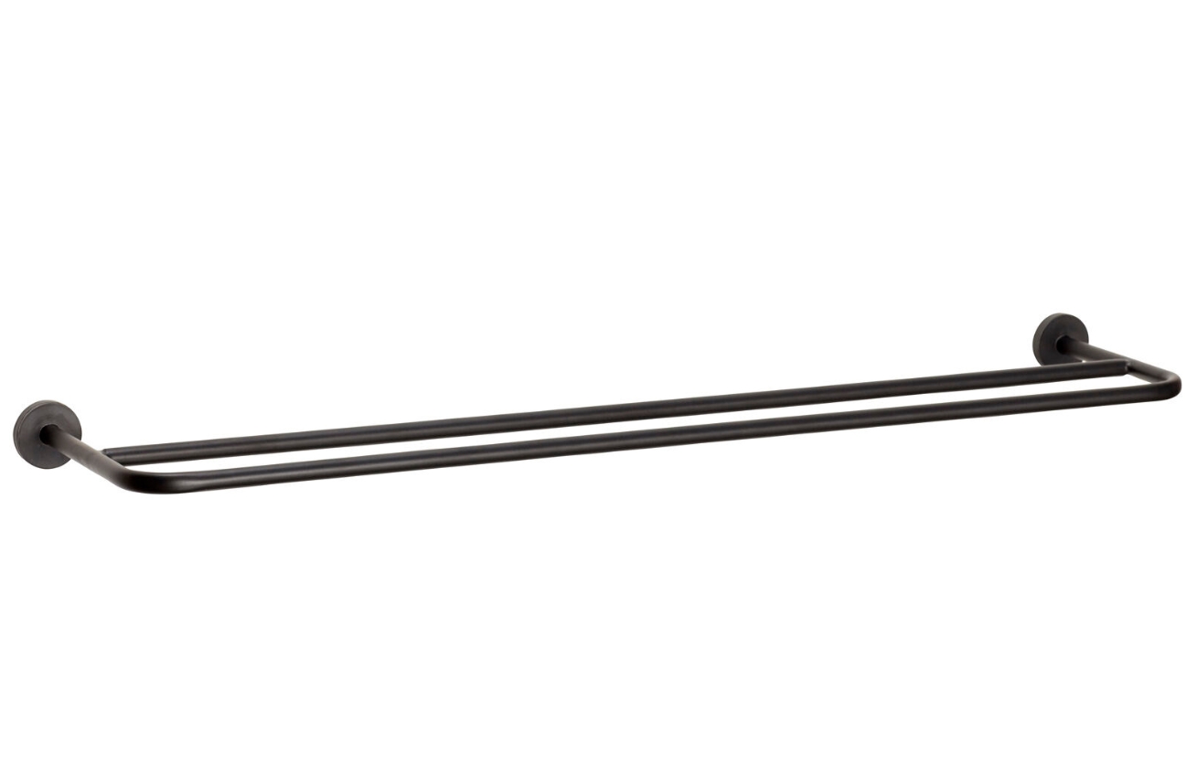 Černý kovový držák na ručníky Hübsch Pipe 71 cm Hübsch
