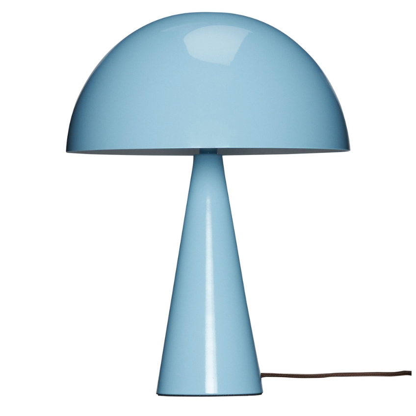 Světle modrá kovová stolní lampa Hübsch Mush 33 cm Hübsch