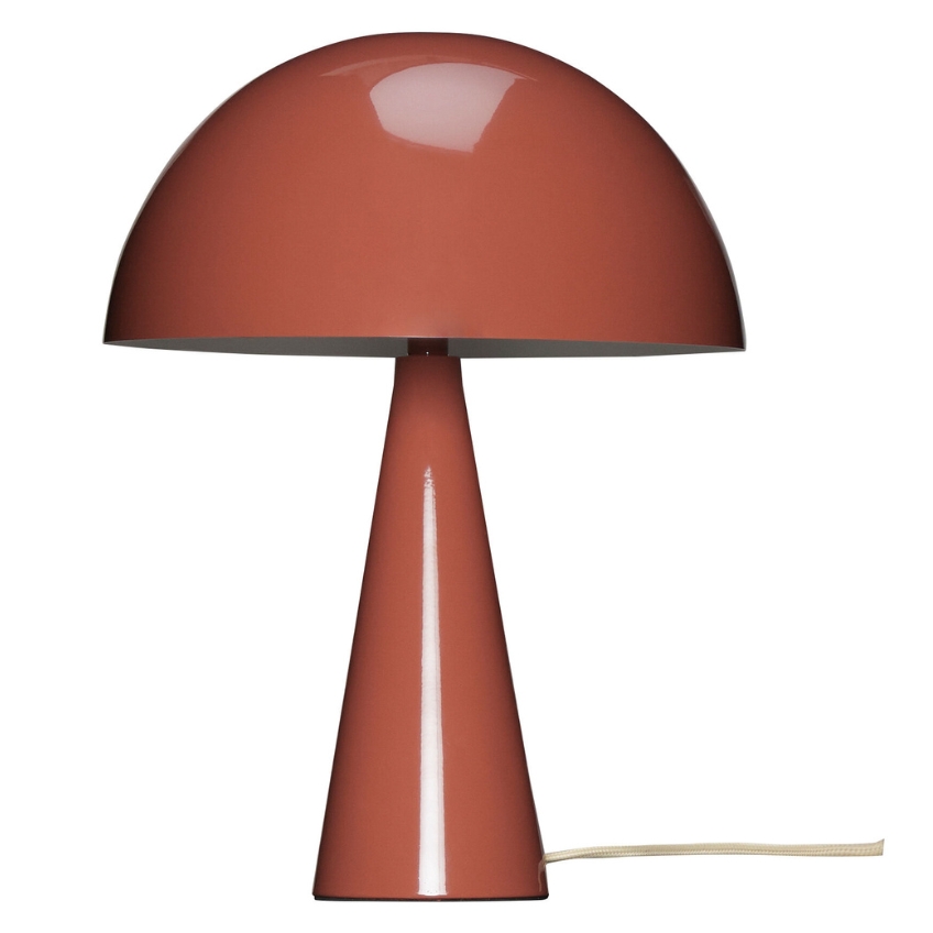 Červená kovová stolní lampa Hübsch Mush 33 cm Hübsch