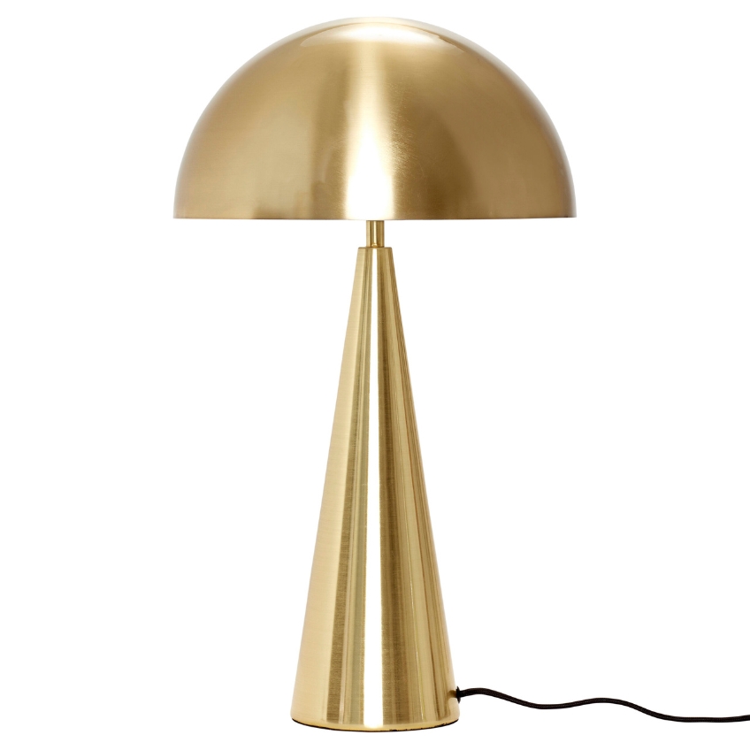 Zlatá kovová stolní lampa Hübsch Mush 50 cm Hübsch