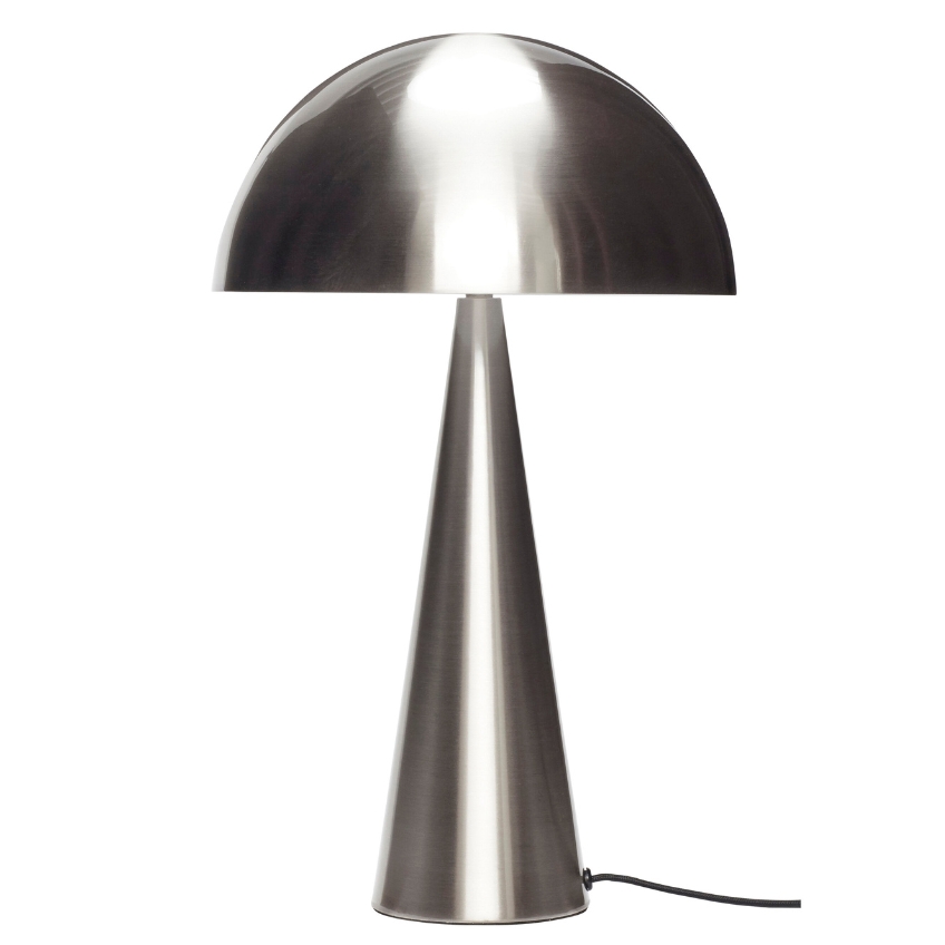 Stříbrná kovová stolní lampa Hübsch Mush 50 cm Hübsch
