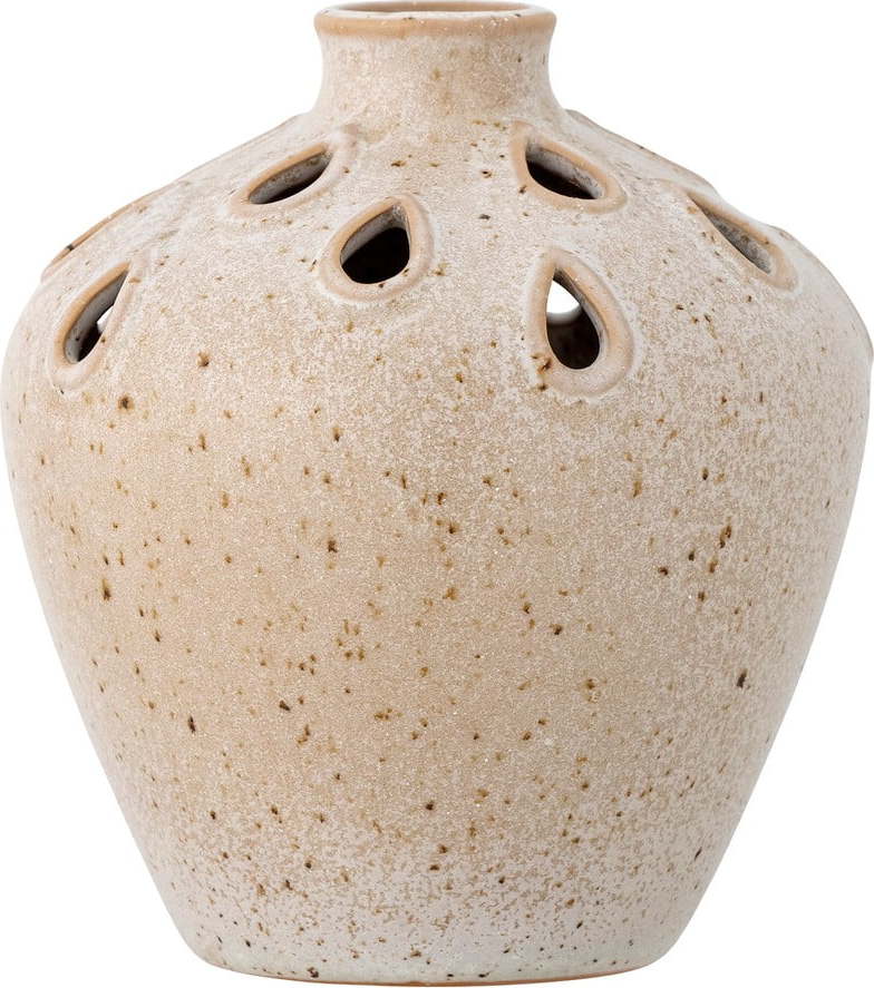 Béžová váza z kameniny (výška 15 cm) Minel – Bloomingville Bloomingville