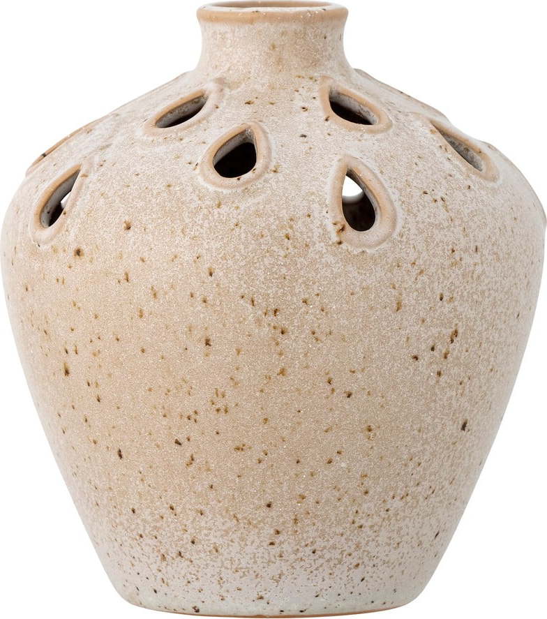 Béžová váza z kameniny (výška 15 cm) Minel – Bloomingville Bloomingville