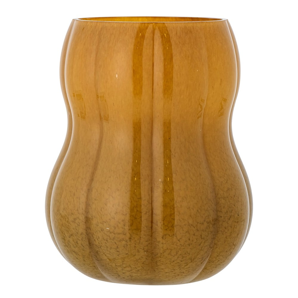 Hnědá skleněná ručně vyrobená váza (výška 20 cm) Pumpkin – Bloomingville Bloomingville