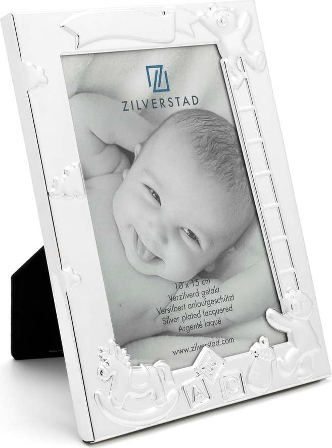 Kovový stojací rámeček ve stříbrné barvě 27x11 cm Baby – Zilverstad Zilverstad