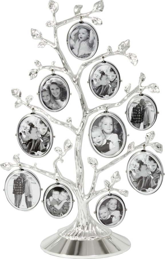 Kovový stojací rámeček ve stříbrné barvě 27x18 cm Family Tree – Zilverstad Zilverstad