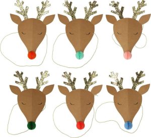 P&aacute;rty čepičky v sadě 6 ks Reindeer &ndash; Meri Meri Meri Meri