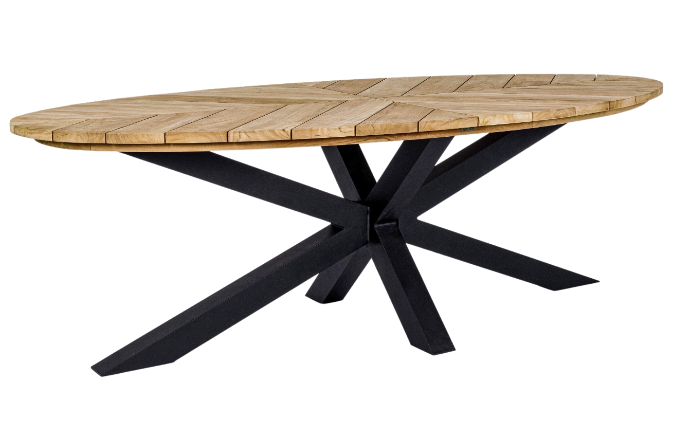 Teakový oválný zahradní stůl Bizzotto Palmdale 240 x 110 cm Bizzotto