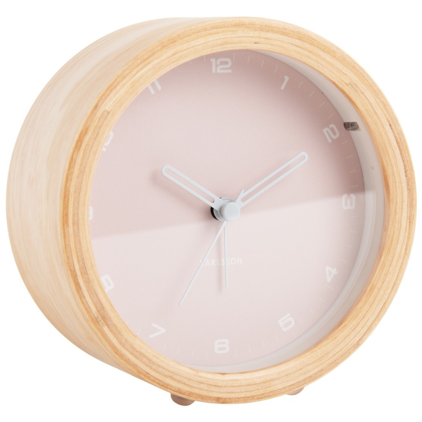 Time for home Růžový dřevěný budík Mitis Time for home