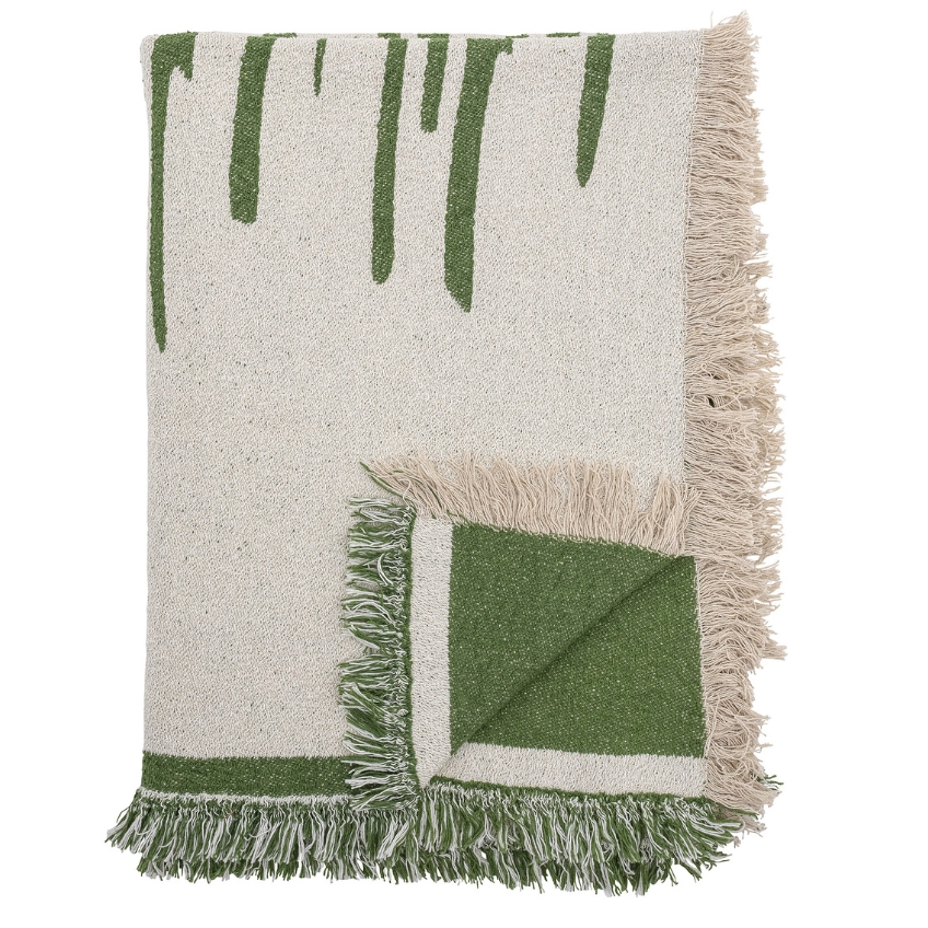 Zeleno-béžový pléd Bloomingville Haxby 160 x 130 cm Bloomingville