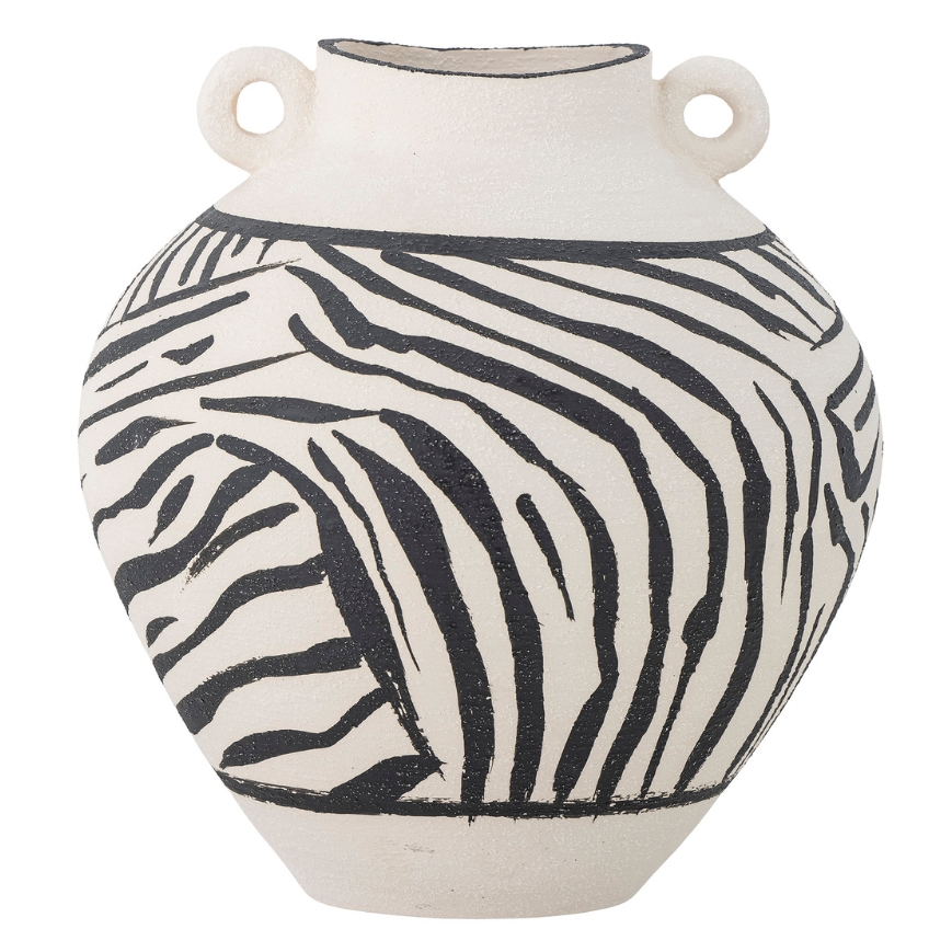 Černobílá kameninová váza Bloomingville Togo 25 cm Bloomingville