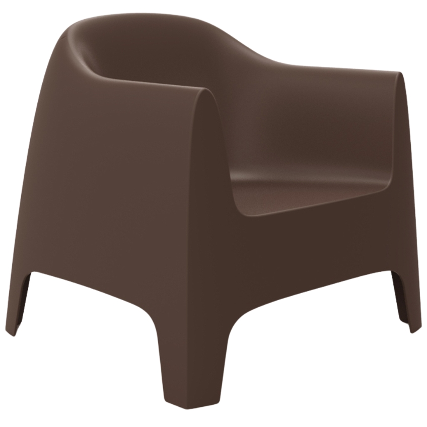 VONDOM Hnědé plastové zahradní lounge křeslo SOLID VONDOM