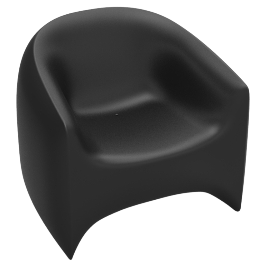 VONDOM Matně černé plastové zahradní lounge křeslo BLOW VONDOM