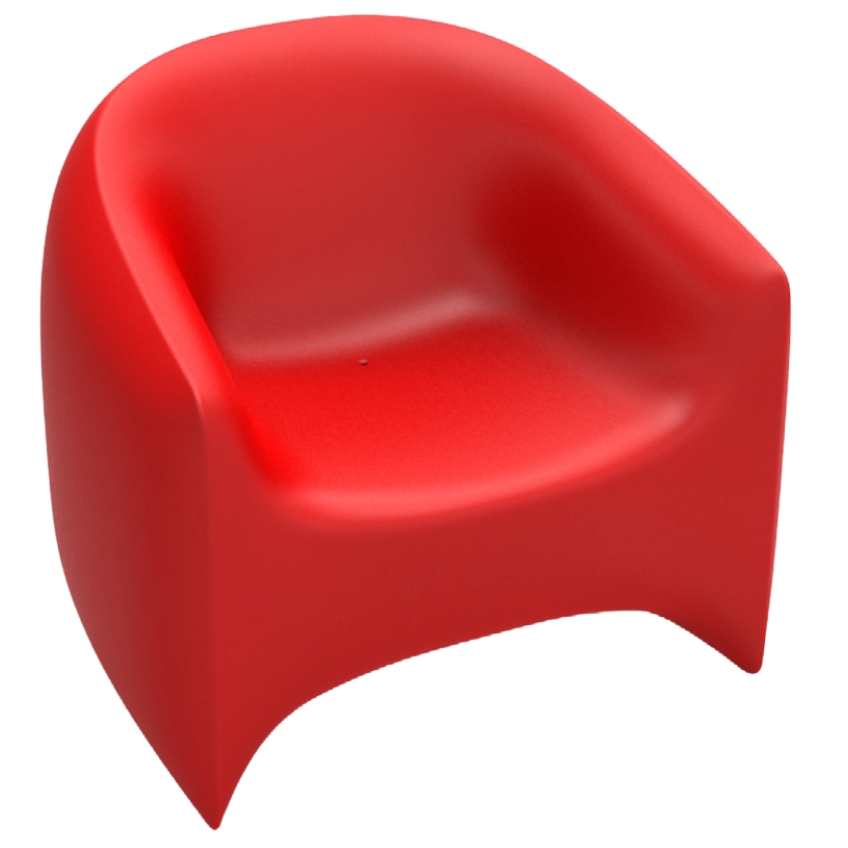 VONDOM Matně červené plastové zahradní lounge křeslo BLOW VONDOM