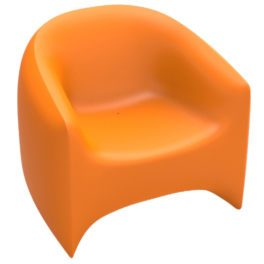 VONDOM Matně oranžové plastové zahradní lounge křeslo BLOW VONDOM