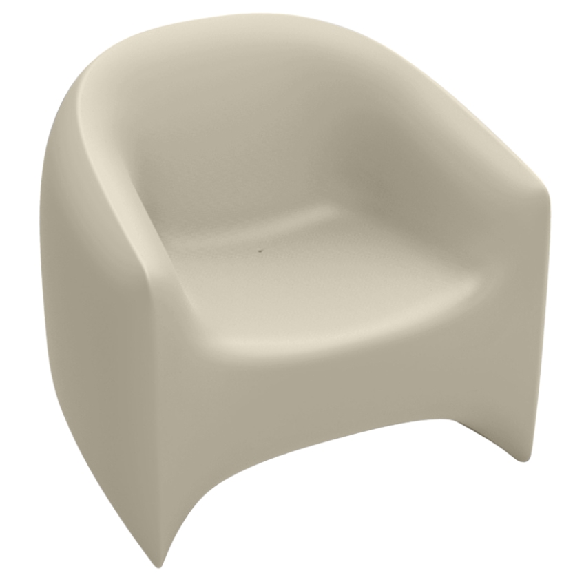 VONDOM Matně světle béžové plastové zahradní lounge křeslo BLOW VONDOM