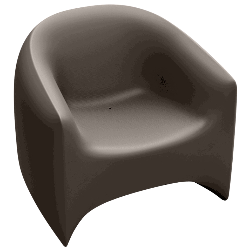 VONDOM Matně šedo hnědé plastové zahradní lounge křeslo BLOW VONDOM