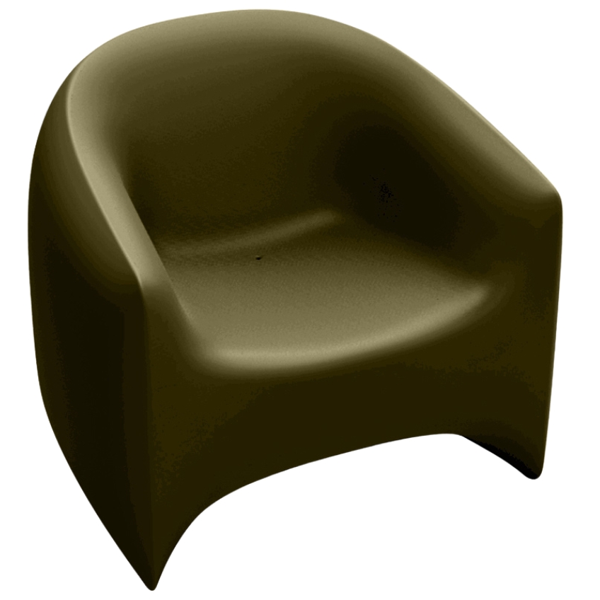 VONDOM Matně khaki zelené plastové zahradní lounge křeslo BLOW VONDOM