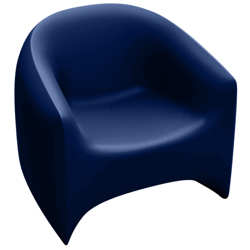 VONDOM Matně modré plastové zahradní lounge křeslo BLOW VONDOM