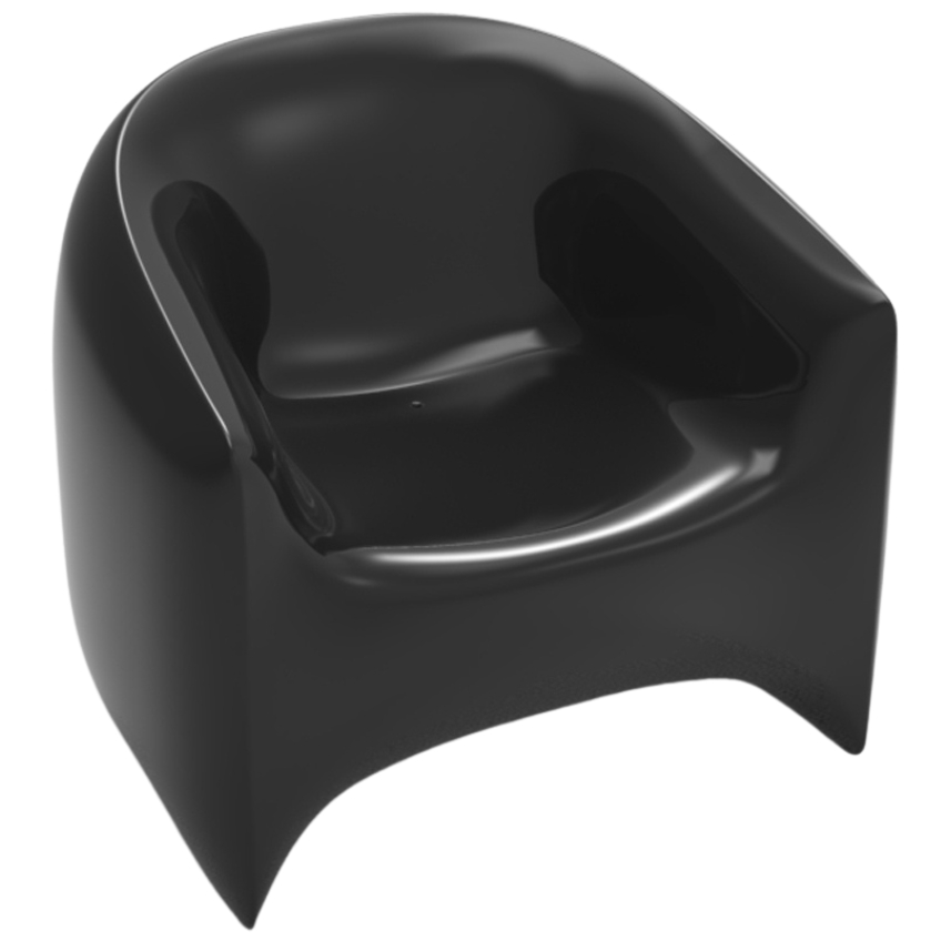 VONDOM Černé plastové zahradní lounge křeslo BLOW VONDOM