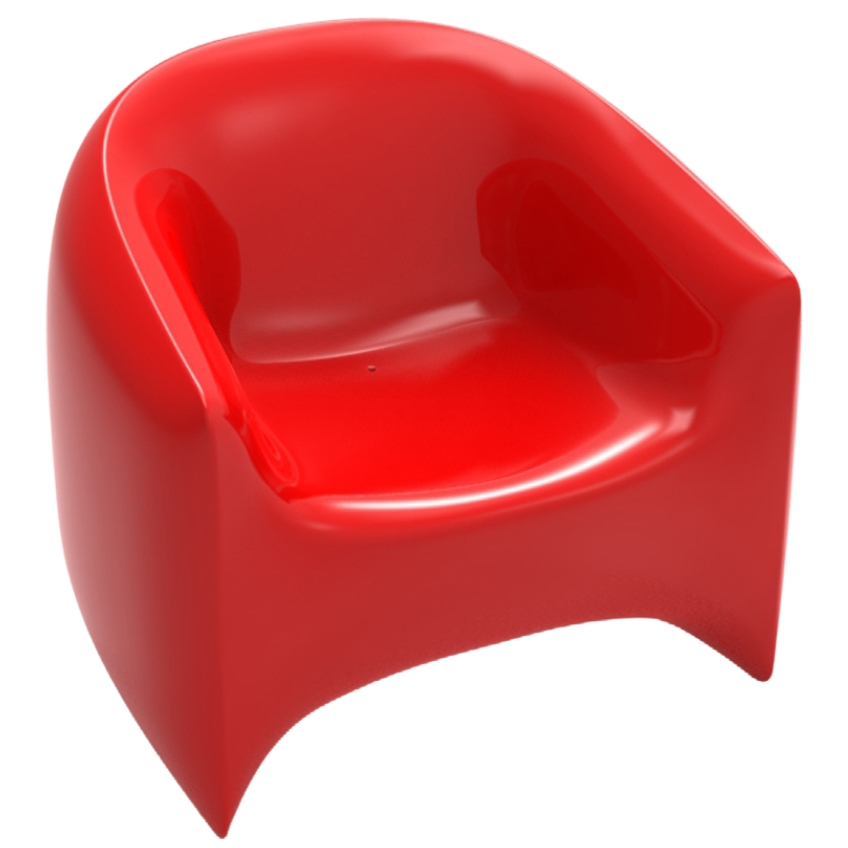 VONDOM Červené plastové zahradní lounge křeslo BLOW VONDOM
