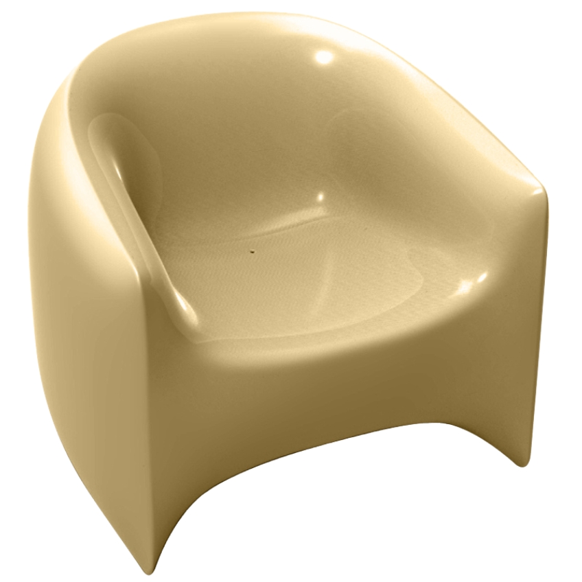 VONDOM Béžové plastové zahradní lounge křeslo BLOW VONDOM