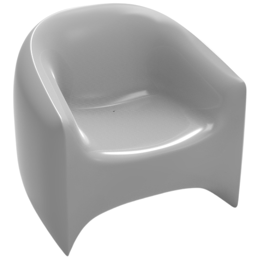 VONDOM Šedé plastové zahradní lounge křeslo BLOW VONDOM