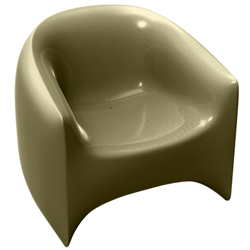 VONDOM Khaki zelené plastové zahradní lounge křeslo BLOW VONDOM