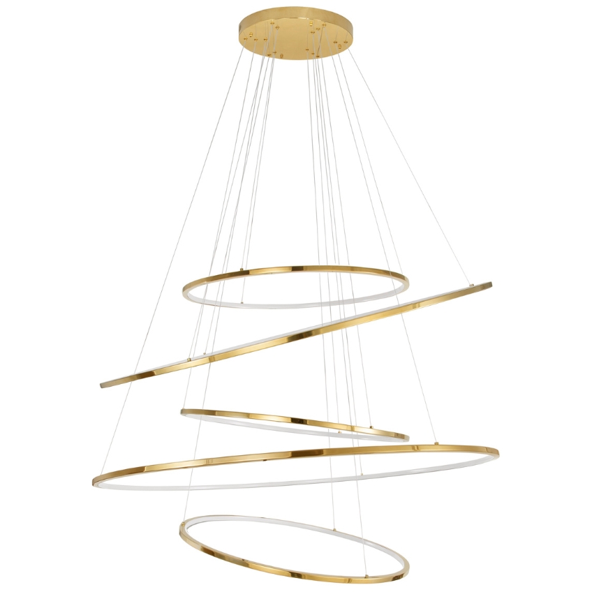 Zlaté kovové závěsné LED světlo Nova Luce Nudos 120 cm Nova Luce
