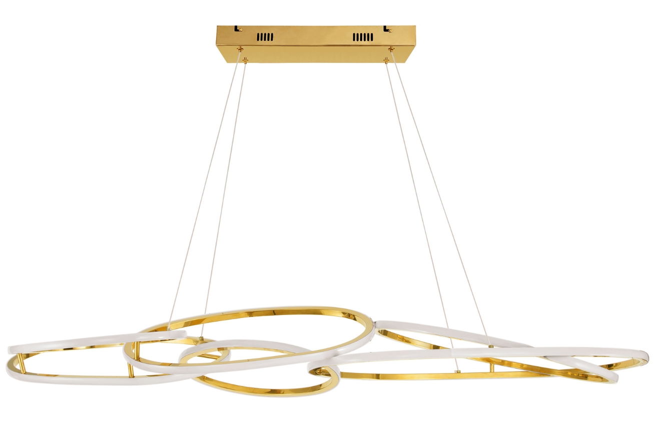 Zlaté kovové závěsné LED světlo Nova Luce Nudos 150 cm Nova Luce