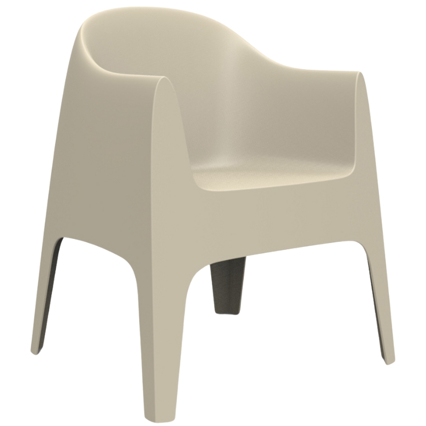 VONDOM Béžové plastové zahradní křeslo SOLID VONDOM