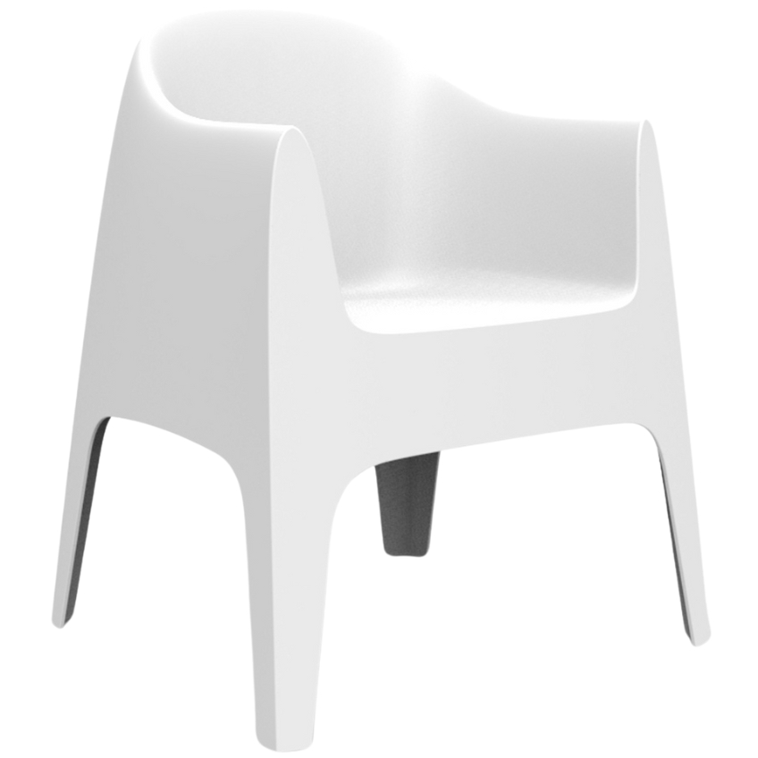 VONDOM Bílé plastové zahradní křeslo SOLID VONDOM