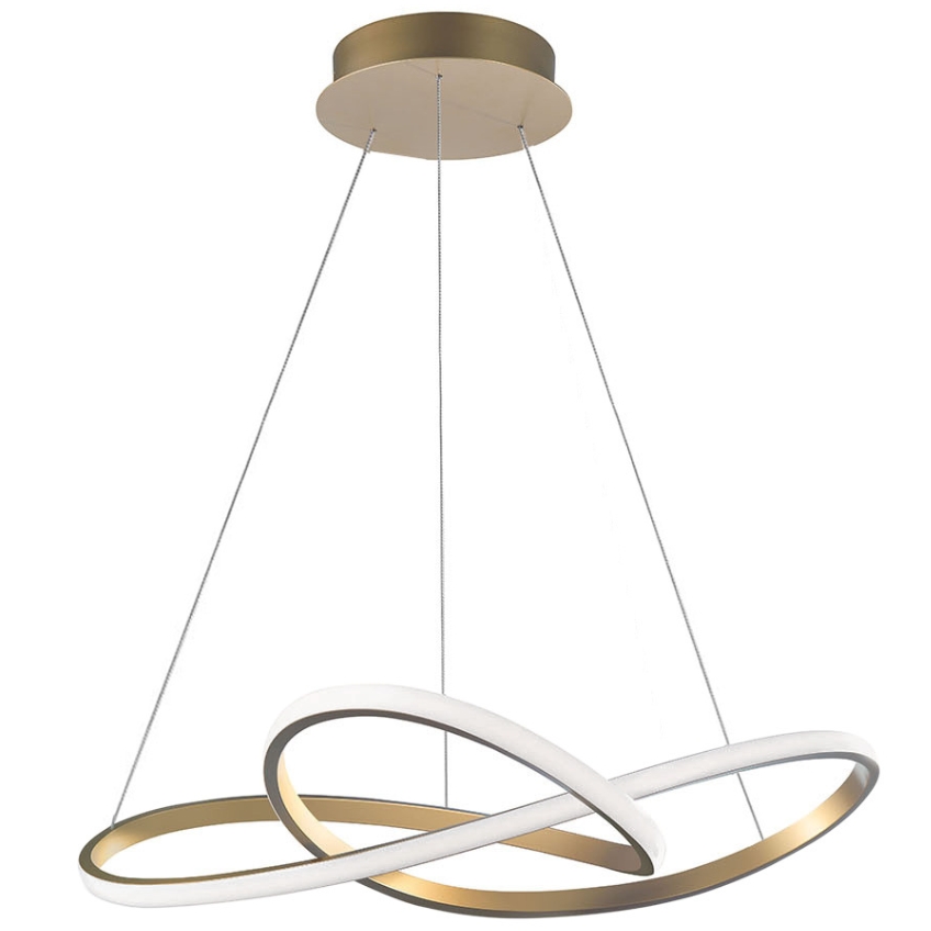 Zlaté kovové závěsné LED světlo Nova Luce Fusion 72 cm Nova Luce