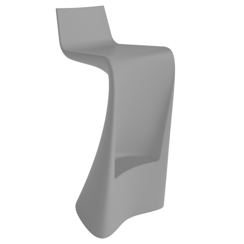 VONDOM Matně šedá plastová barová židle WING 72 cm VONDOM