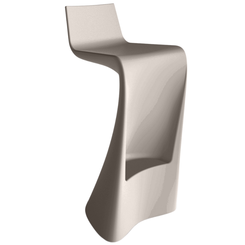 VONDOM Matně šedo hnědá plastová barová židle WING 72 cm VONDOM