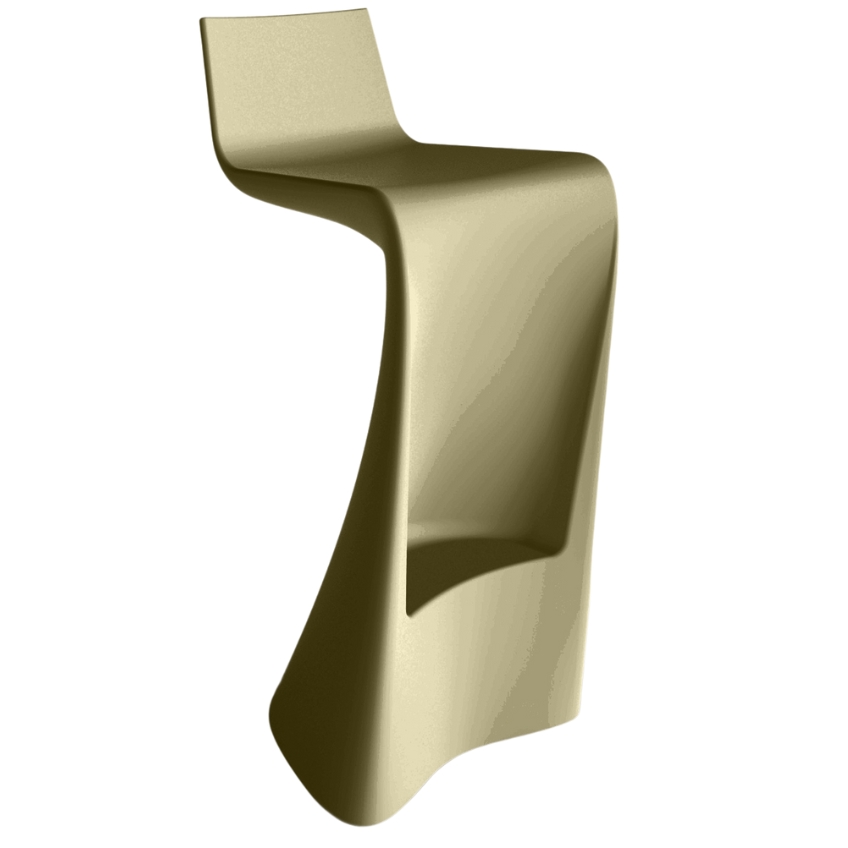 VONDOM Matně khaki zelená plastová barová židle WING 72 cm VONDOM