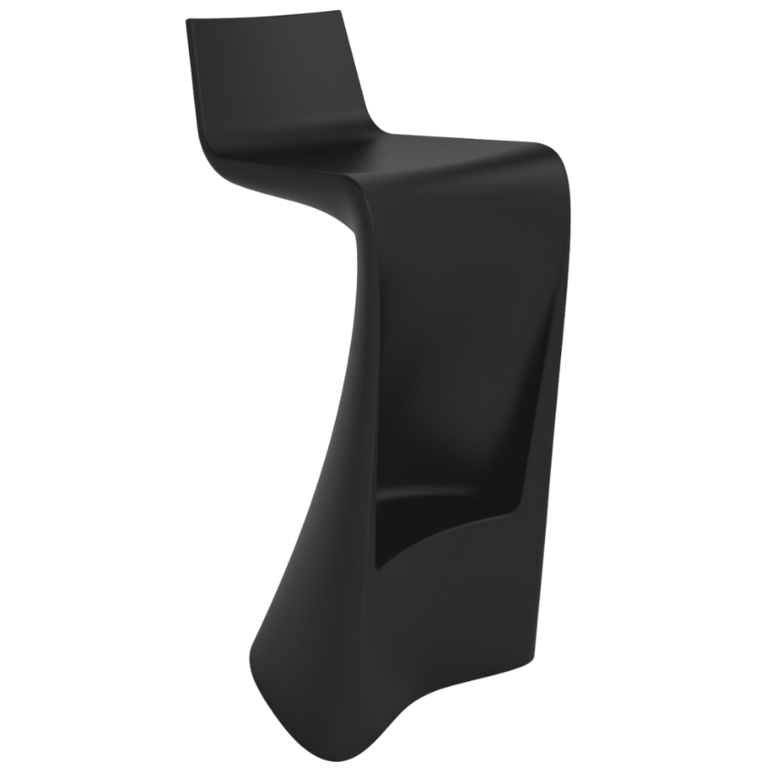 VONDOM Matně černá plastová barová židle WING 72 cm VONDOM