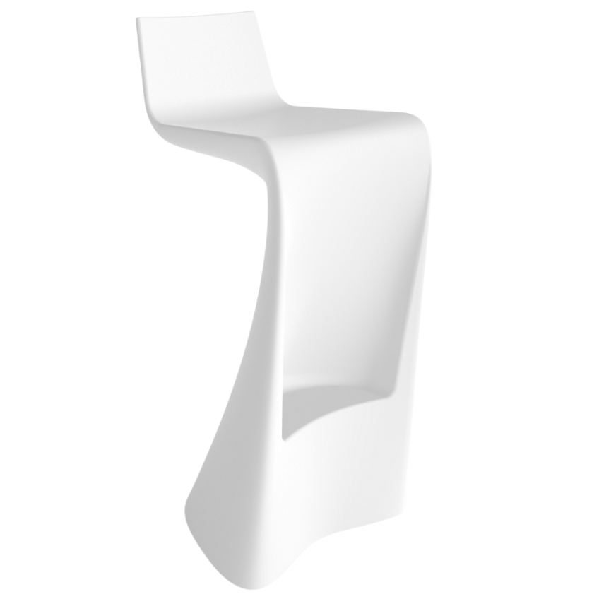 VONDOM Matně bílá plastová barová židle WING 72 cm VONDOM