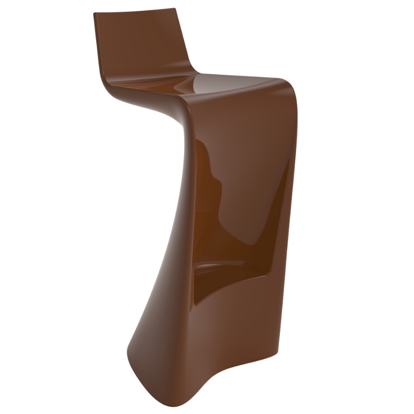 VONDOM Hnědá plastová barová židle WING 72 cm VONDOM