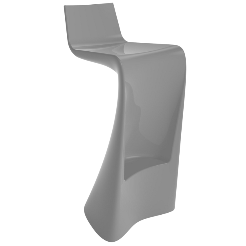 VONDOM Šedá plastová barová židle WING 72 cm VONDOM