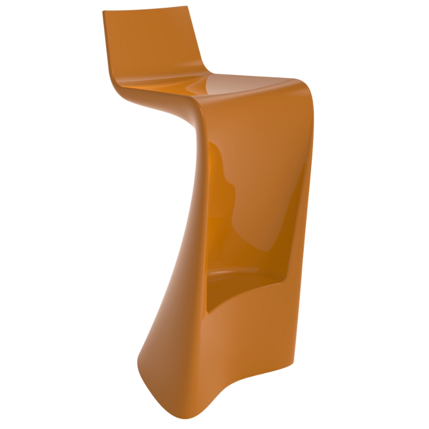 VONDOM Oranžová plastová barová židle WING 72 cm VONDOM