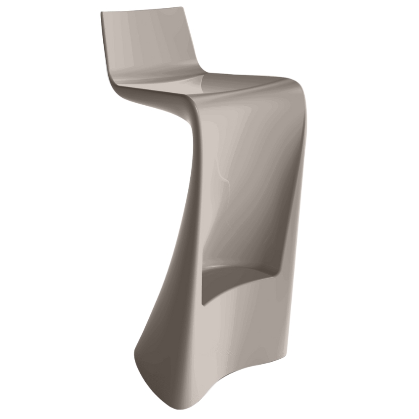 VONDOM Šedo hnědá plastová barová židle WING 72 cm VONDOM