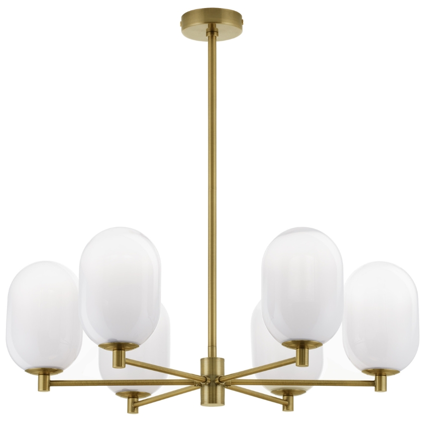 Bílo-zlaté skleněné závěsné světlo Nova Luce Balor 65 cm Nova Luce