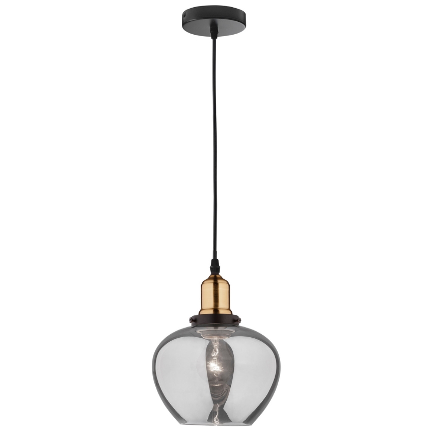 Kouřově šedé skleněné závěsné světlo Nova Luce Cedro 18 cm Nova Luce