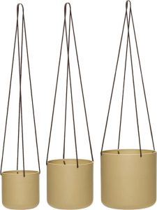 B&eacute;žov&eacute; kovov&eacute; z&aacute;věsn&eacute; květin&aacute;če v sadě 3 ks &oslash; 25 cm Bloom - H&uuml;bsch H&uuml;bsch