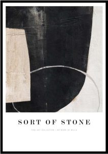 Plak&aacute;t v r&aacute;mu 52x72 cm Sort Of Stone &ndash; Malerifabrikken Malerifabrikken