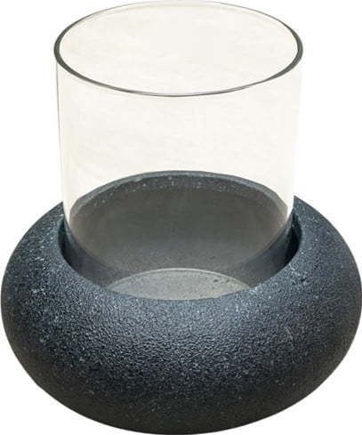 Svícen na čajovou svíčku ze skla a betonu Jango – Paju Design Paju Design