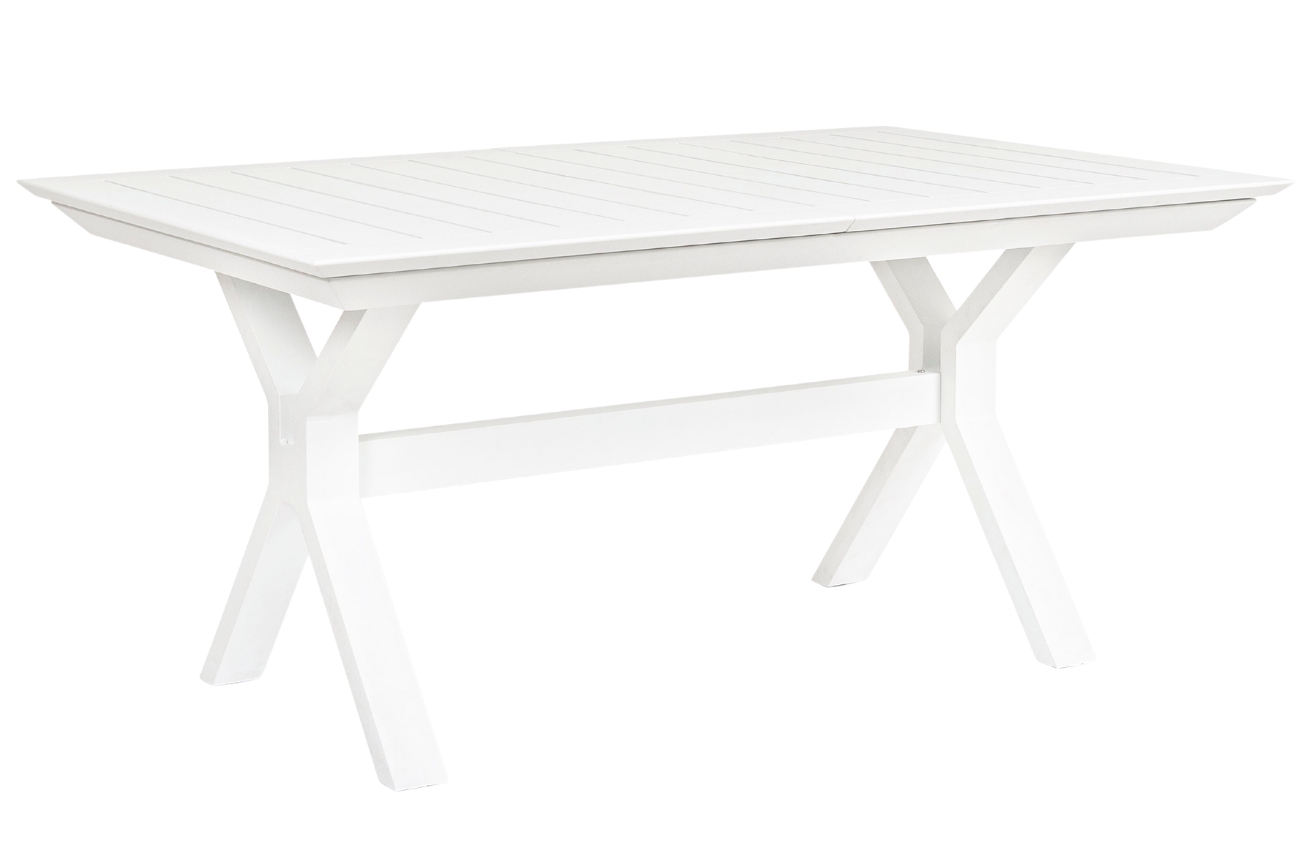 Bílý hliníkový zahradní rozkládací stůl Bizzotto Kenyon 180/240 x 100 cm Bizzotto