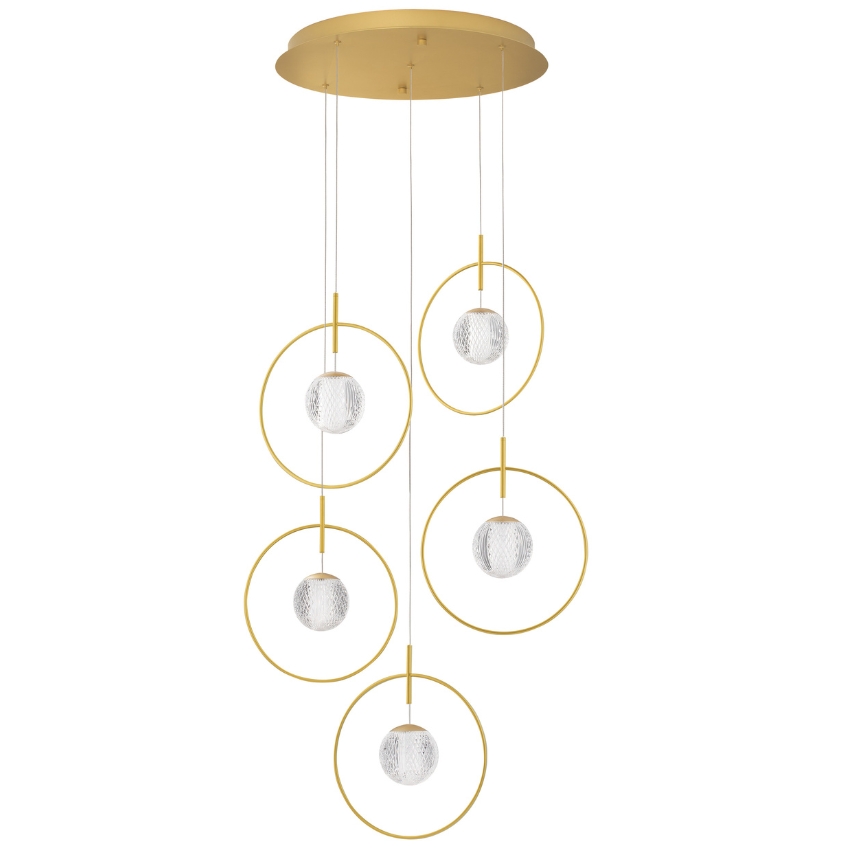 Zlaté závěsné LED světlo Nova Luce Atos 47 cm Nova Luce